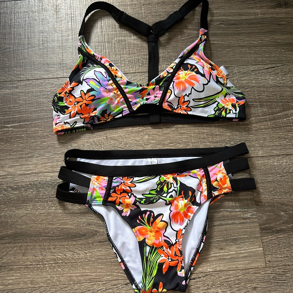 Strapy Floral Swim Suit